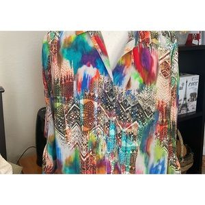Tianello Silk plus size tops/tunic 2X